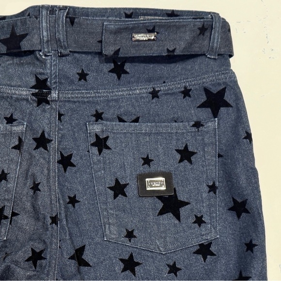 Phenom Los Angeles Dark Blue Demin Boot Cut Jeans with Star Pattern NWT - Picture 7 of 15